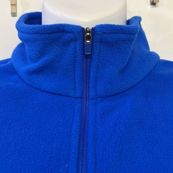 Land’s End Royal Blue 1/4 Zip Long Sleeve Mock Neck Fleece Pullover-Lrg/P 14-16 - Picture 8 of 16